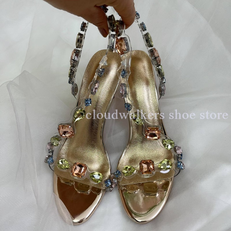 Women Fashion Model - Colorful Luxury Jewelry Inlay One-Strap Catwalk