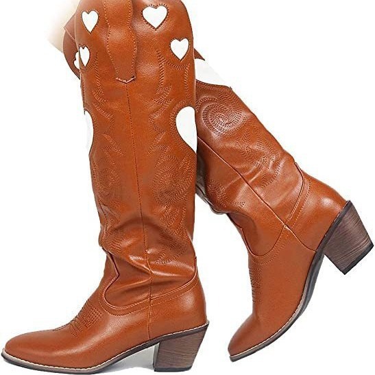 Winter Fashion Women Boots - Fashion Love Heart Chunky Heel Women's