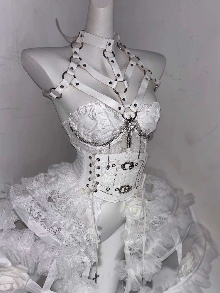 Corset Top Boned - Lolita Costume Flower Bone Heavy Craft