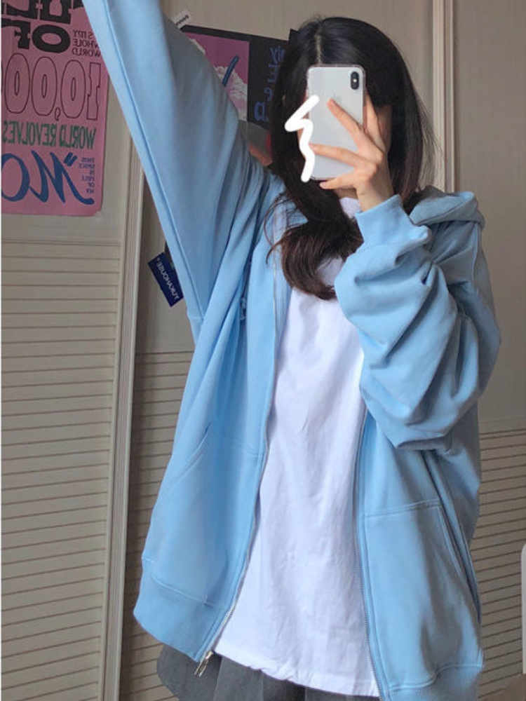 Oversized Hooded Sweatshirts K - Women'S Fashion Zip Hoodie 리뷰 및 가격