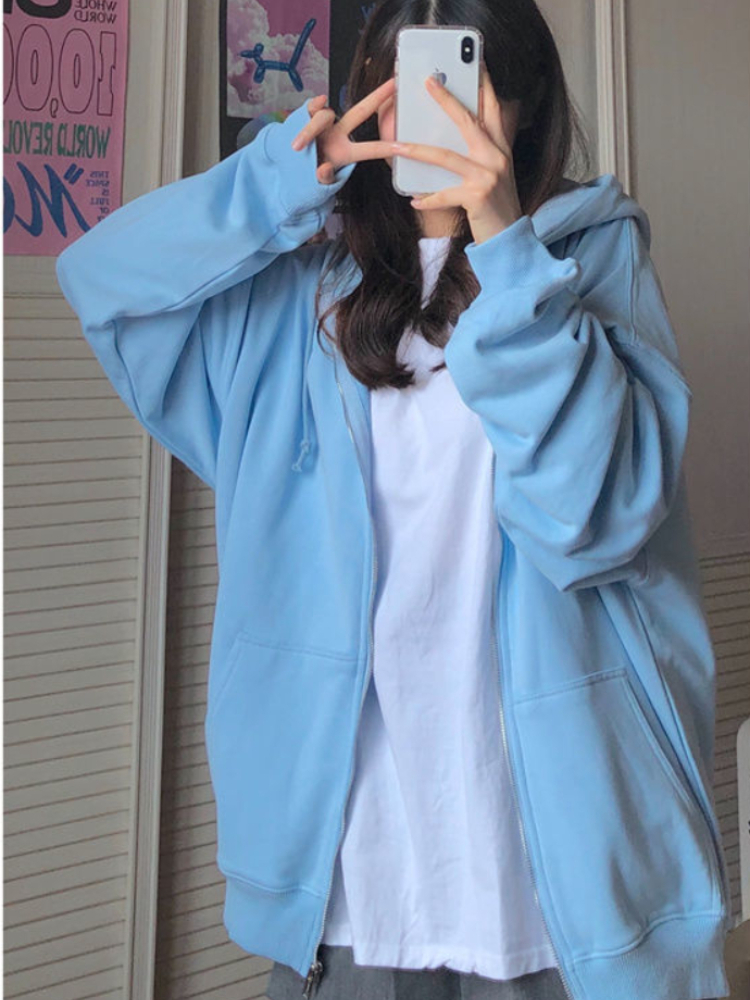 Oversized Hooded Sweatshirts K - Women'S Fashion Zip Hoodie 리뷰 및 가격