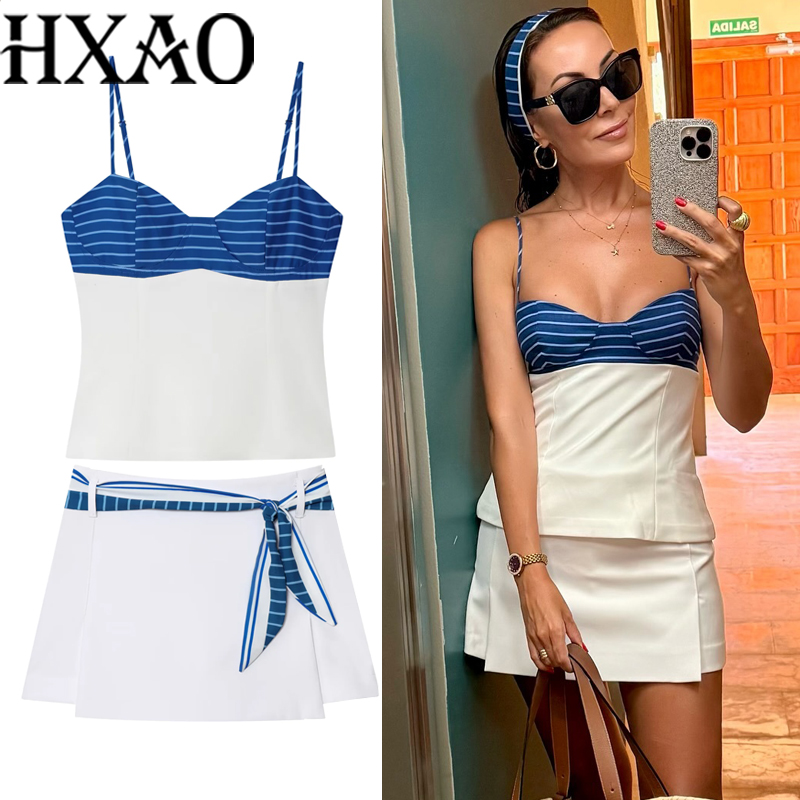 HXAO Bow Stripe Women's Skirt  - Corset Top Boned 리뷰 및 가격