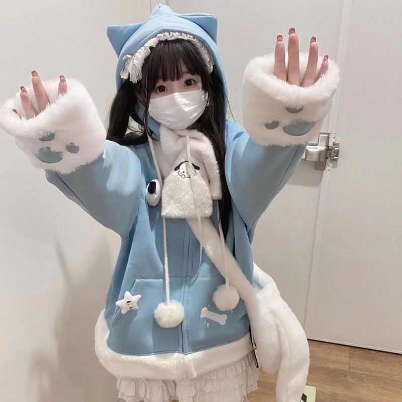 Japanese Cute Anime Embroidery - Women'S Fashion Zip Hoodie 리뷰 및 가격