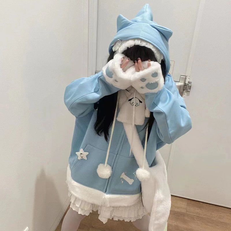 Japanese Cute Anime Embroidery - Women'S Fashion Zip Hoodie 리뷰 및 가격