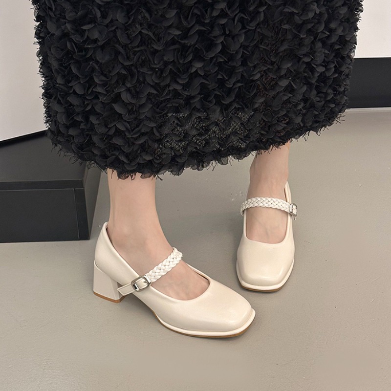 Spring Square Toe Thick Heel W - Women'S Fashion Korea 리뷰 및 가격