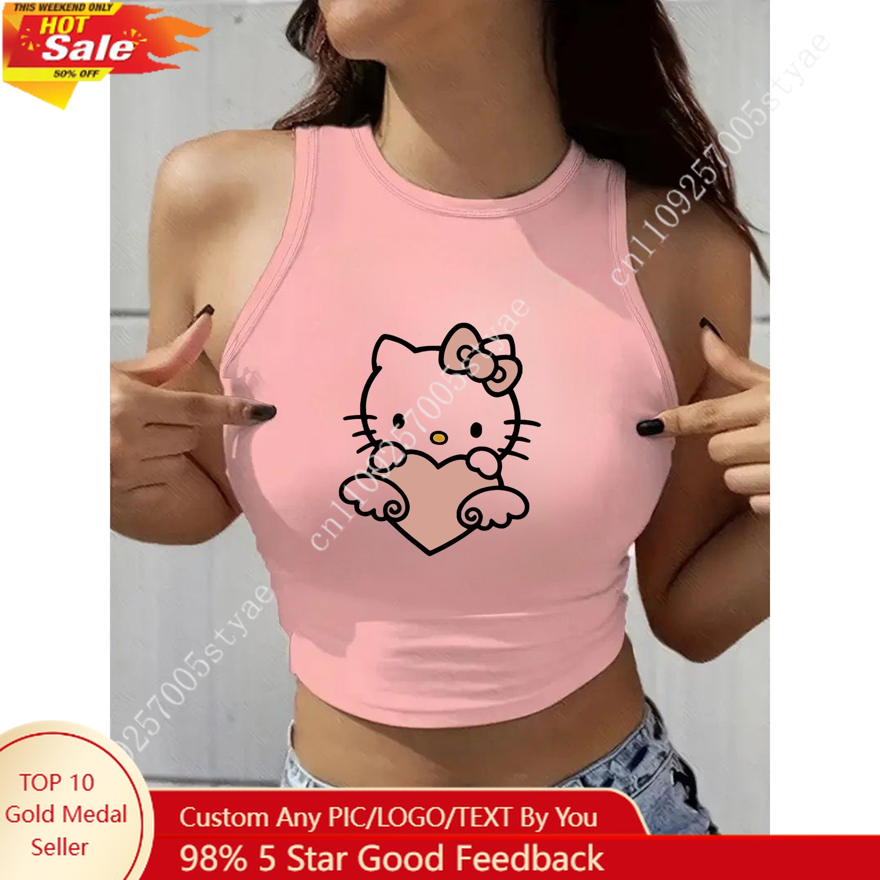 HELLO KITTY Classic Round Neck - Knitted Vest Women 리뷰 및 가격