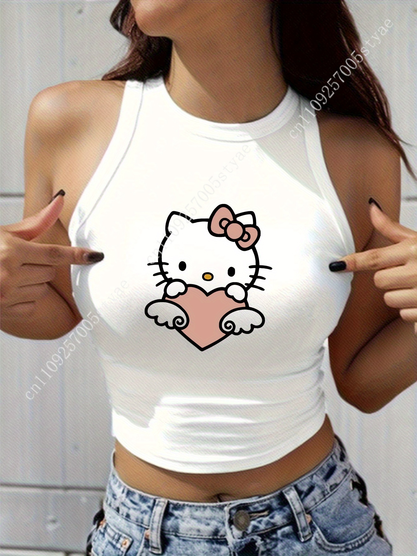 HELLO KITTY Classic Round Neck - Knitted Vest Women 리뷰 및 가격
