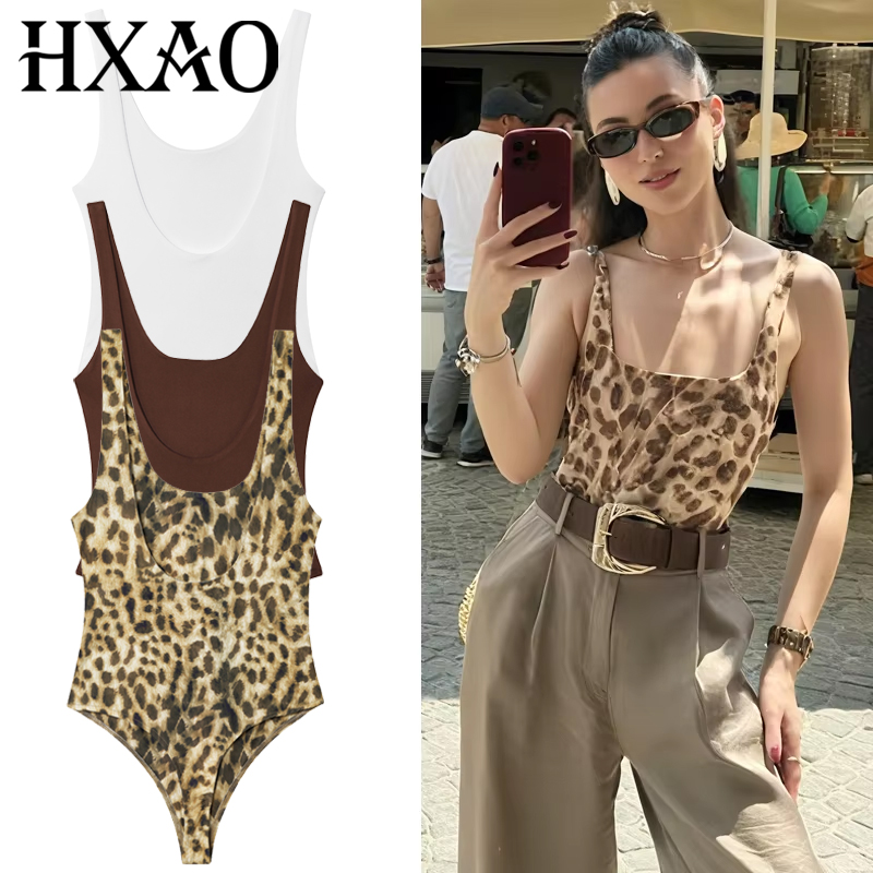 HXAO Leopard Slip Bodysuit Wom - Corset Top Boned 리뷰 및 가격