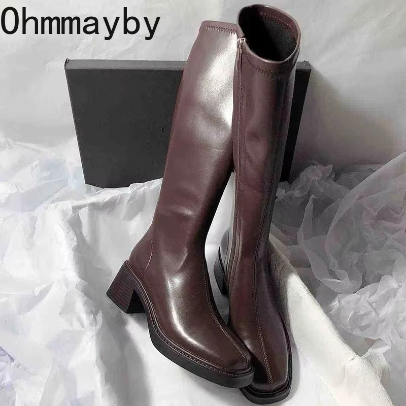 Vintage Thick Heel Women Knee  - Winter Fashion Women Boots 리뷰 및 가격