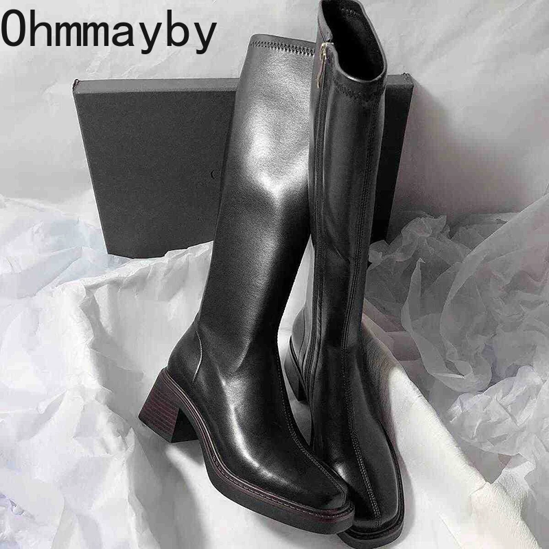 Vintage Thick Heel Women Knee  - Winter Fashion Women Boots 리뷰 및 가격