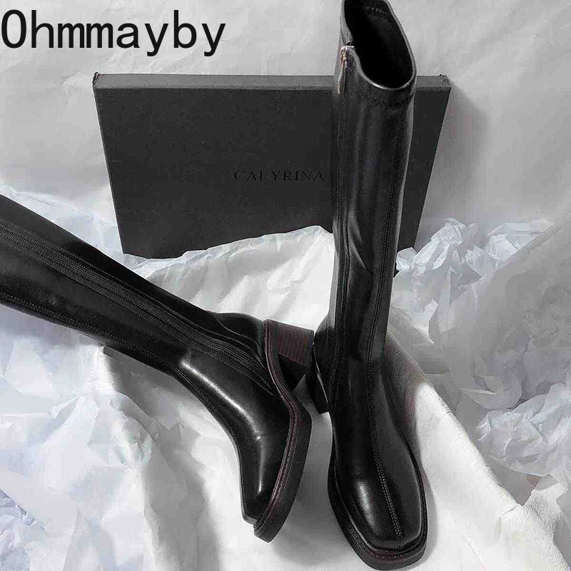 Vintage Thick Heel Women Knee  - Winter Fashion Women Boots 리뷰 및 가격