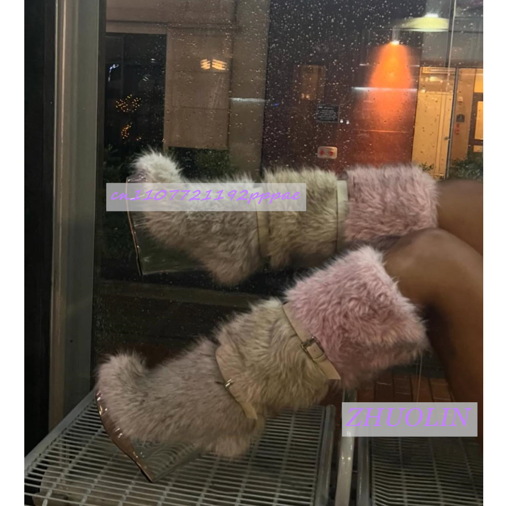 Winter Gradient Furry Transpar - Winter Fashion Women Boots 리뷰 및 가격