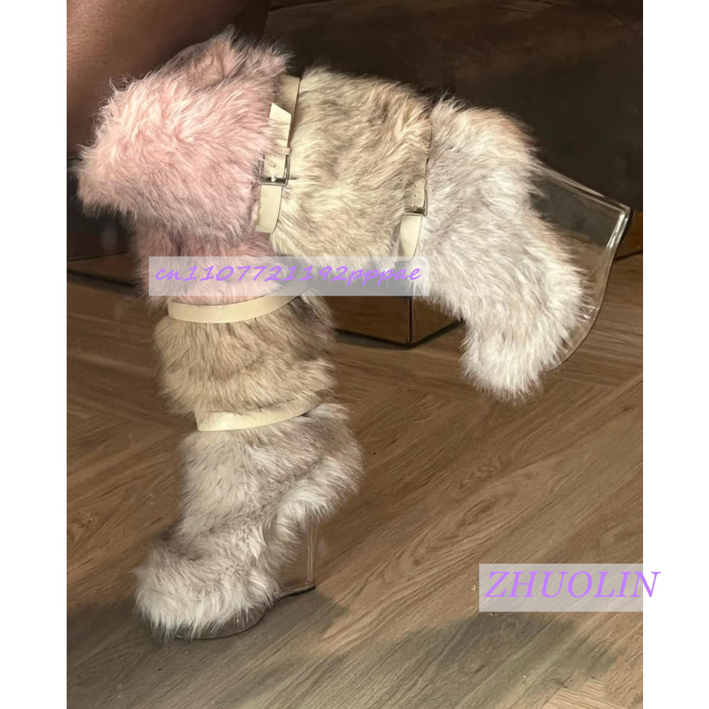 Winter Gradient Furry Transpar - Winter Fashion Women Boots 리뷰 및 가격
