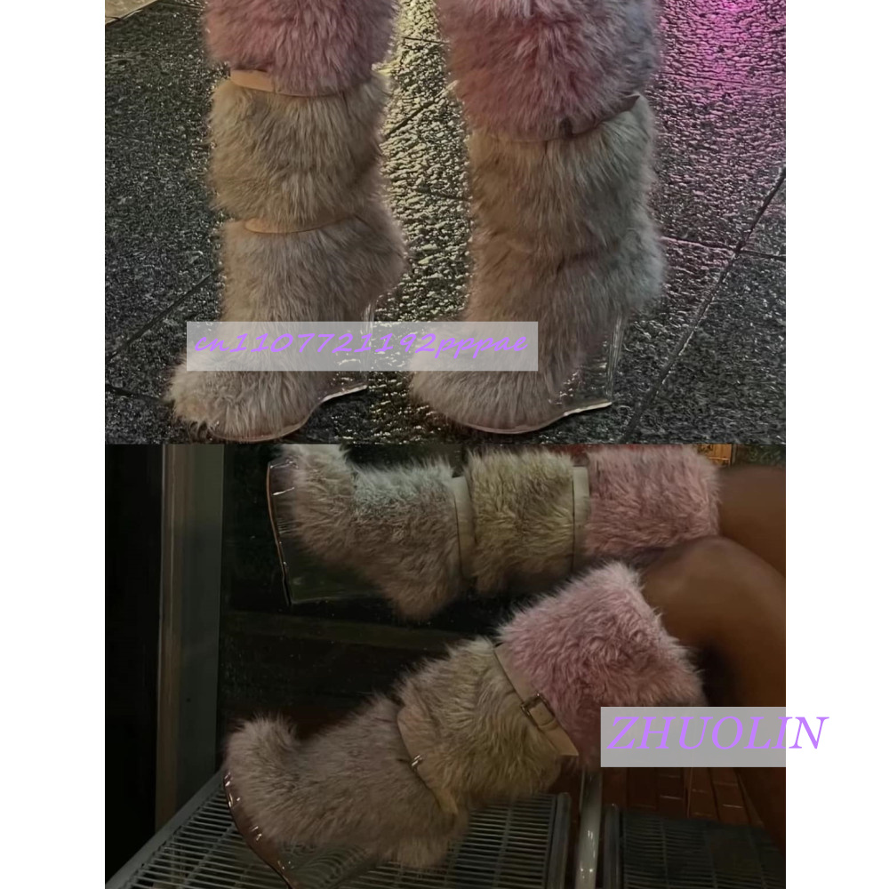Winter Gradient Furry Transpar - Winter Fashion Women Boots 리뷰 및 가격
