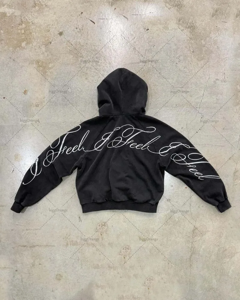 Y2K harajuku Gothic Letter Pri - Women'S Fashion Zip Hoodie 리뷰 및 가격