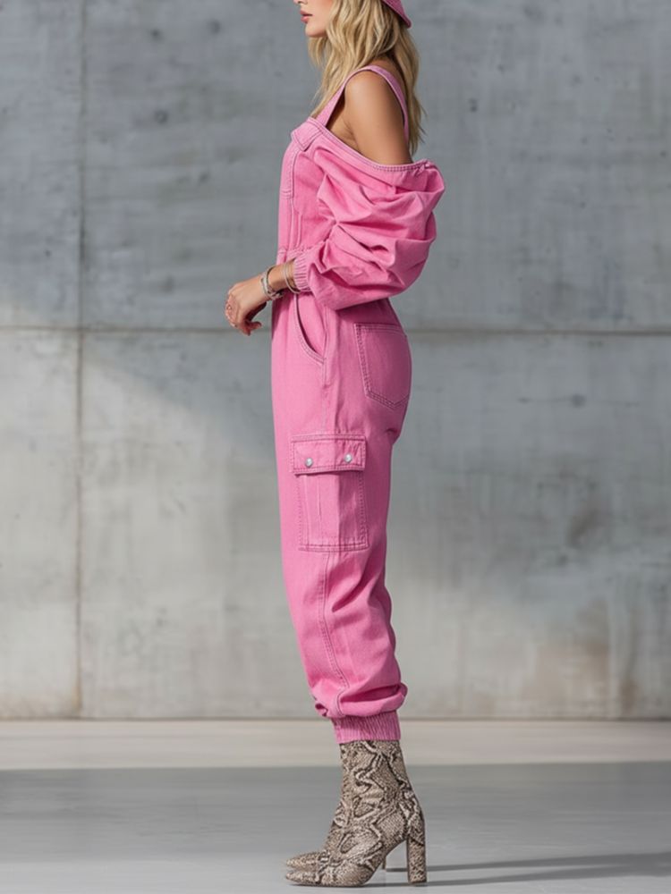 Fashion Vintage Denim Jumpsuit - Women'S Fashion Vintage Off Shoulder Long Sleeve Jumpsuit 리뷰 및 가격
