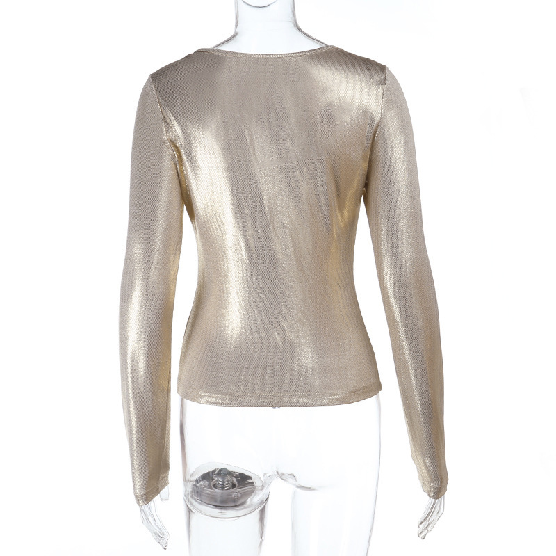 Women Metal Gilding Slim Fit T - Women'S Fashion Gilded Age 리뷰 및 가격