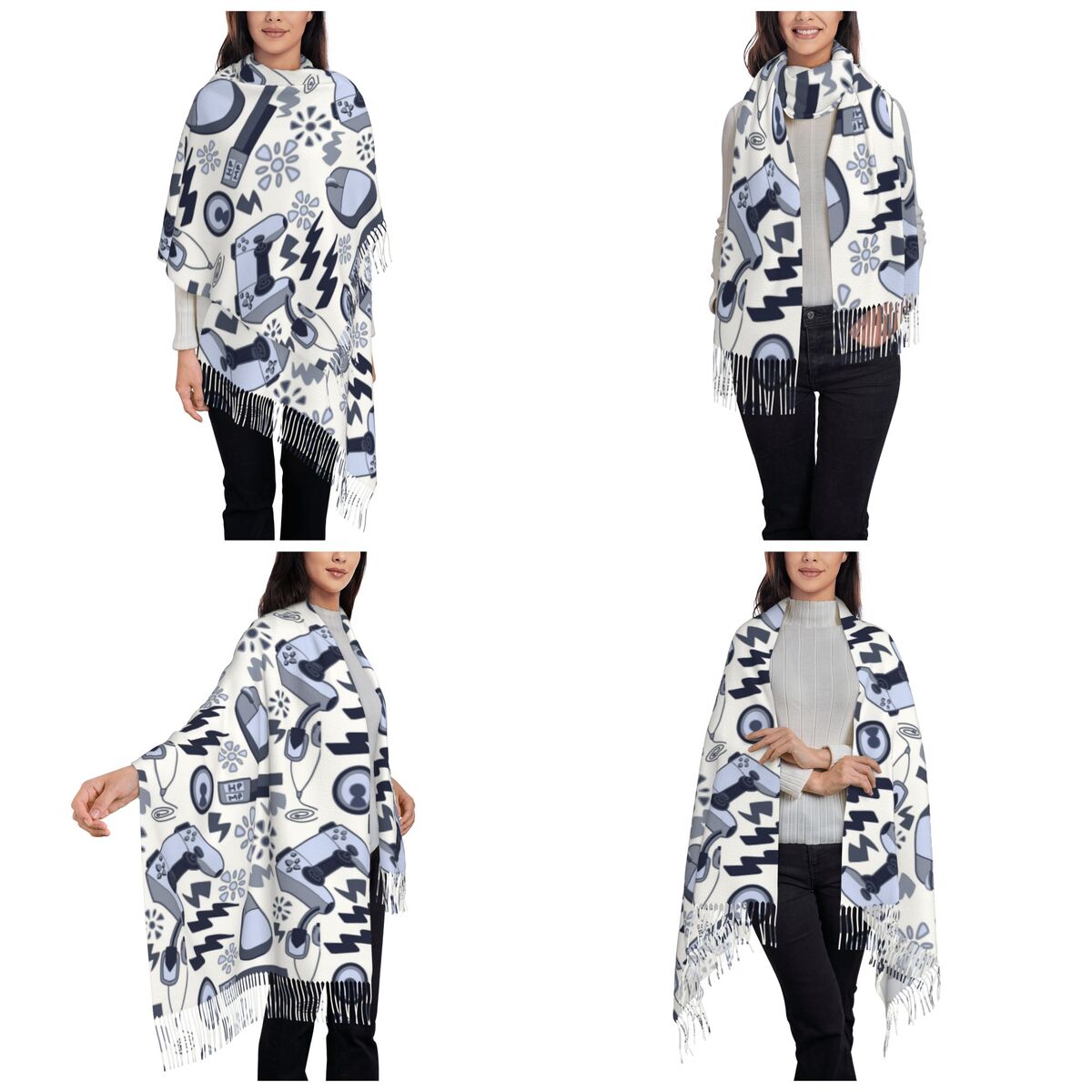 Video Gamers Print In Blue Gra - Women Fashion Video 리뷰 및 가격
