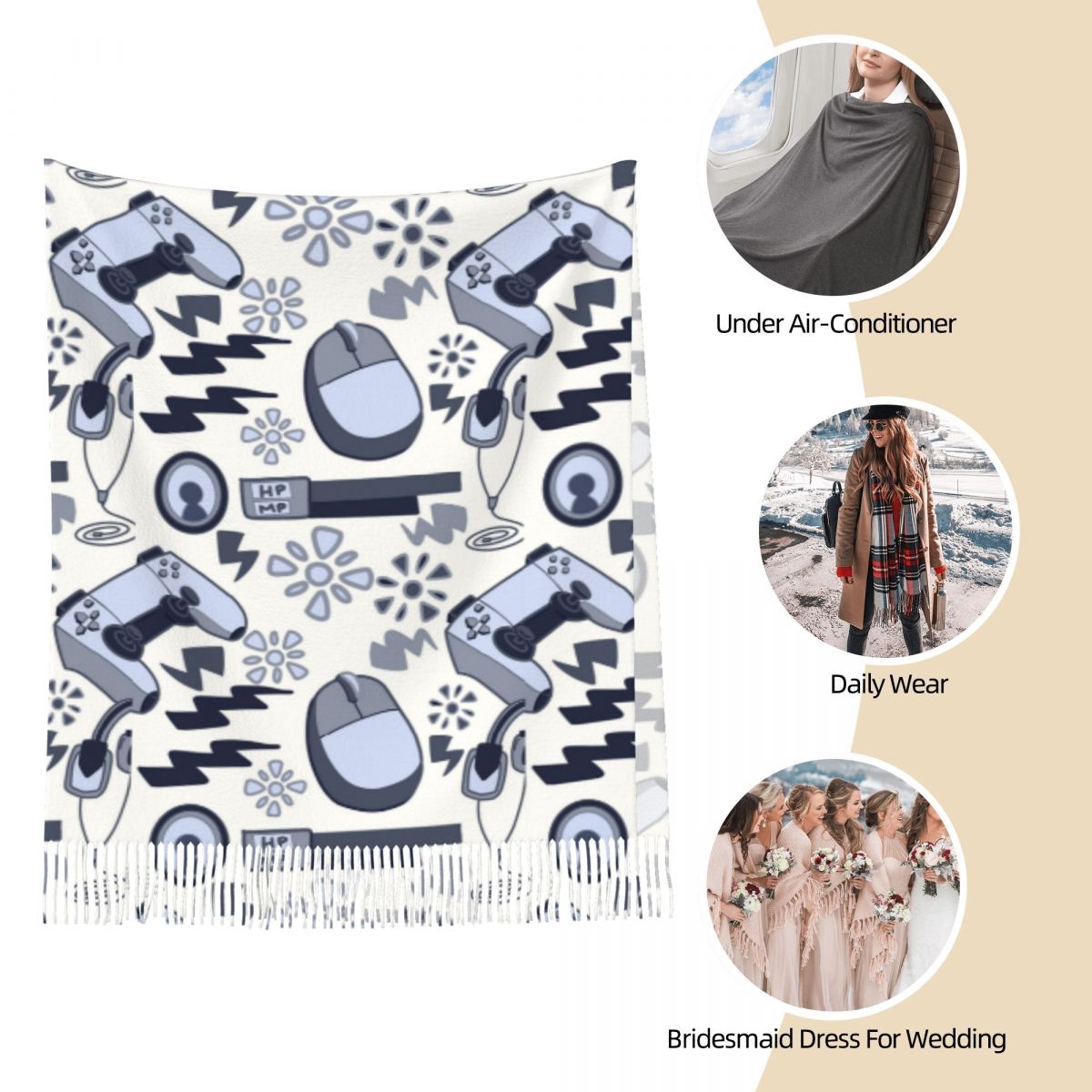 Video Gamers Print In Blue Gra - Women Fashion Video 리뷰 및 가격