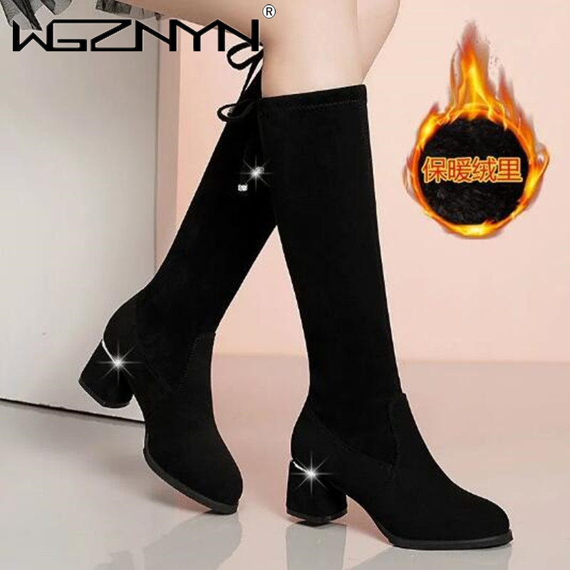 Women Autumn Winter Black Knee - Winter Fashion Women Boots 리뷰 및 가격