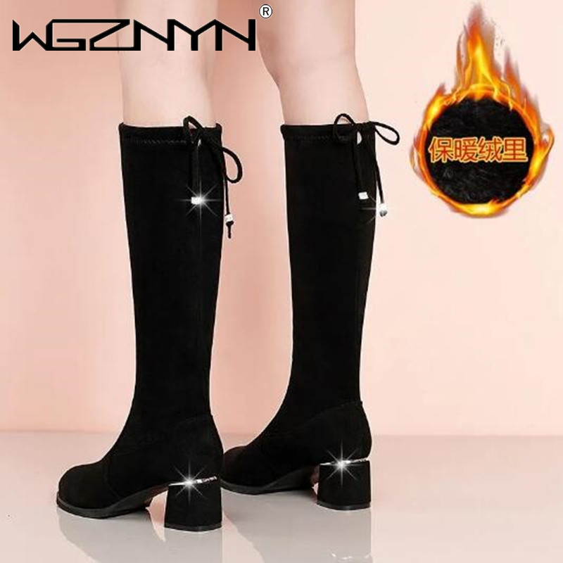 Women Autumn Winter Black Knee - Winter Fashion Women Boots 리뷰 및 가격