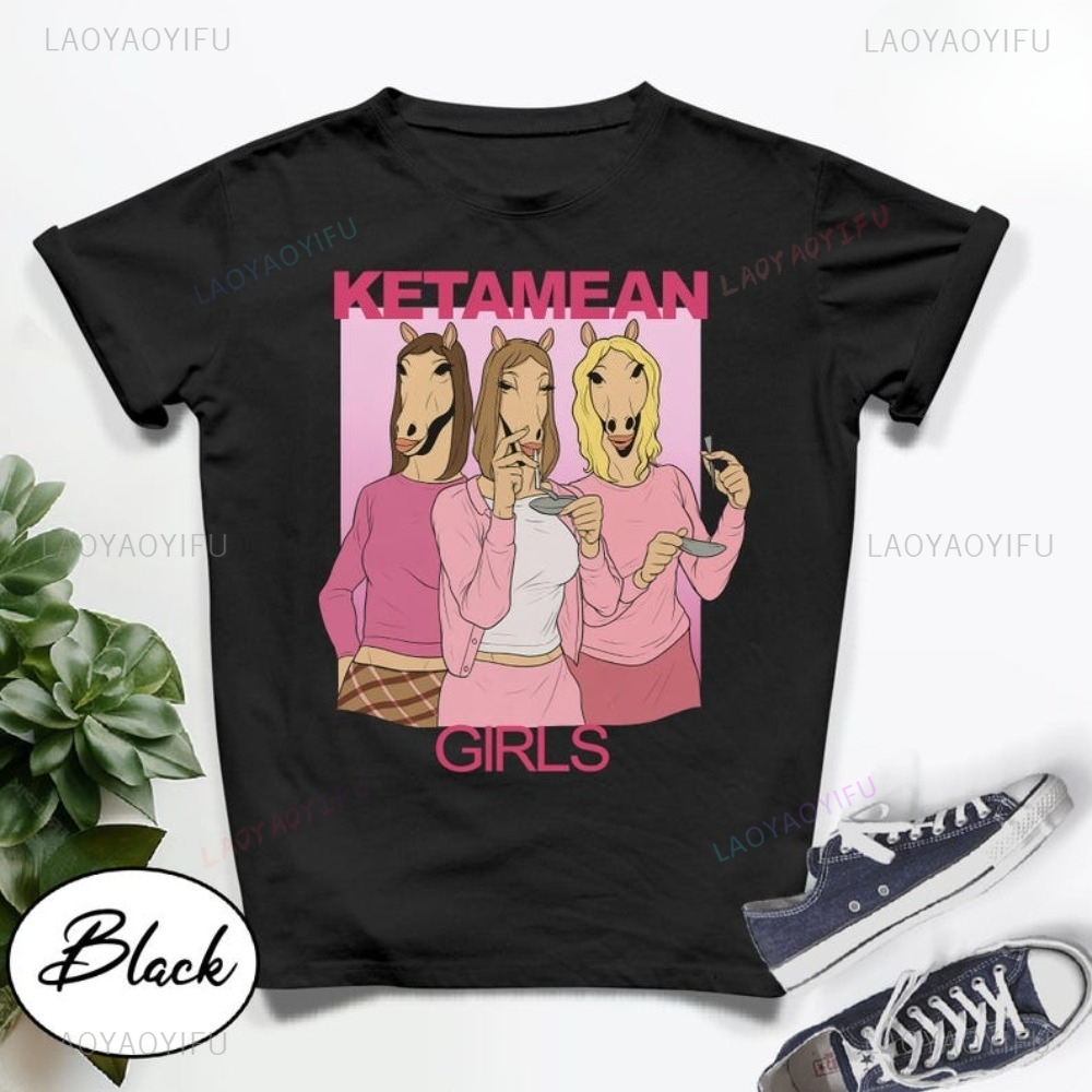 Ketamean Funny Horse Girl Grap - Women'S Fashion Graphic Tees 리뷰 및 가격
