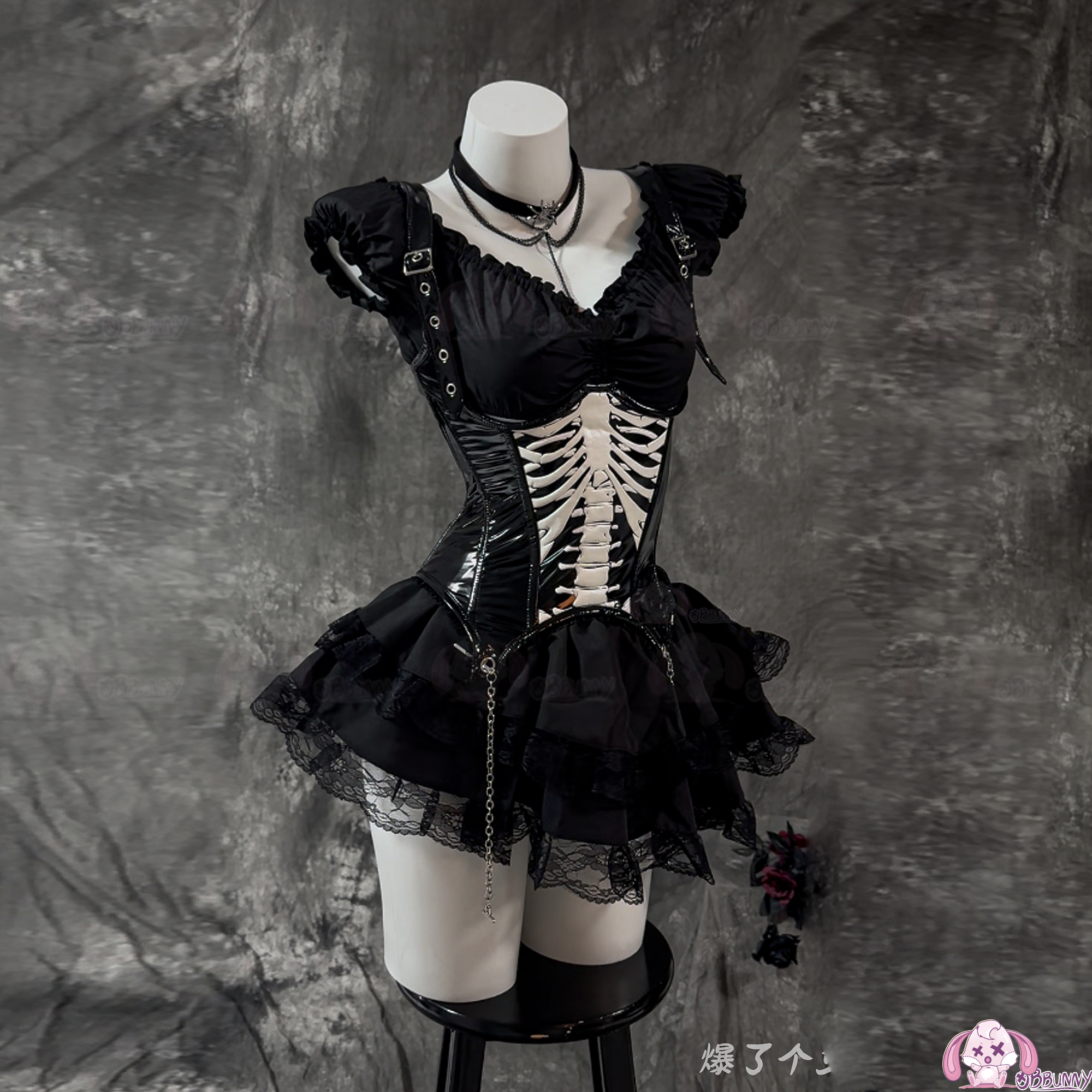 Halloween Gothic Skull Short D - Corset Top Boned 리뷰 및 가격