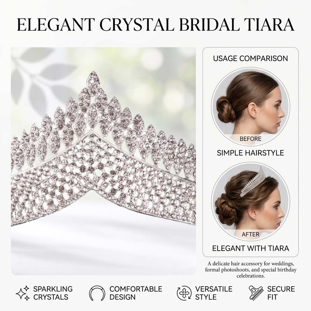 Crystal Tiara-Bridal Hairpiece - Women Fashion Designers 리뷰 및 가격