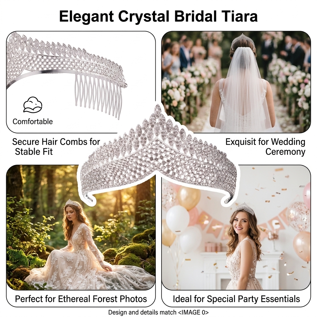 Crystal Tiara-Bridal Hairpiece - Women Fashion Designers 리뷰 및 가격