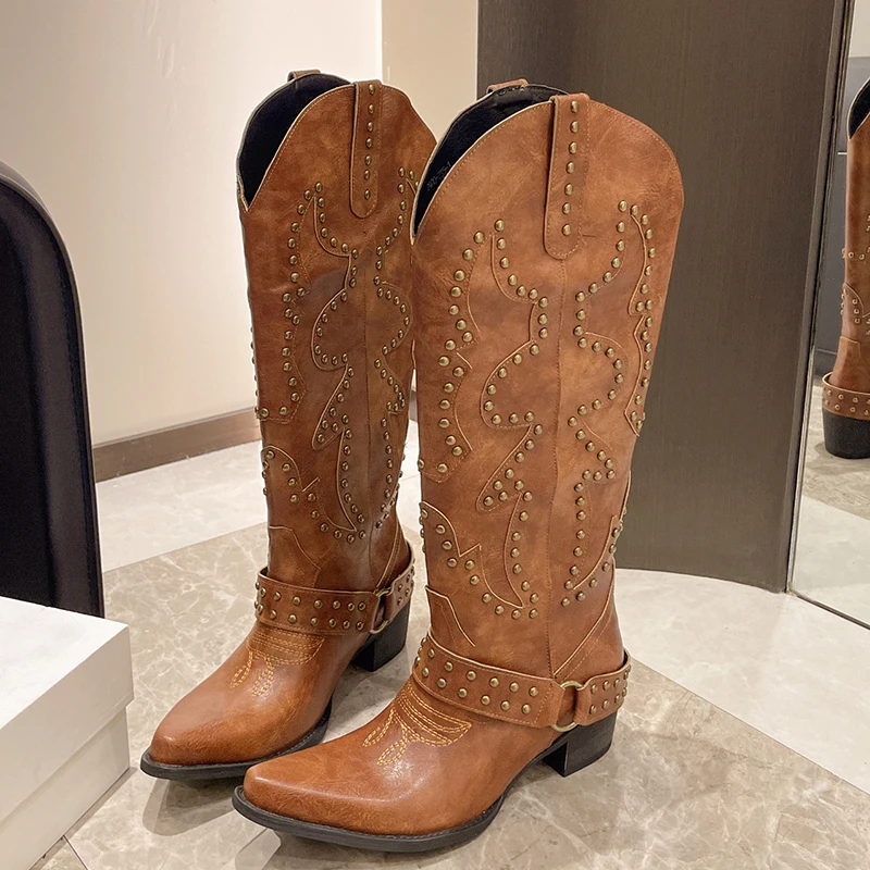 Autumn Winter Belt Buckle Rive - Winter Fashion Women Boots 리뷰 및 가격