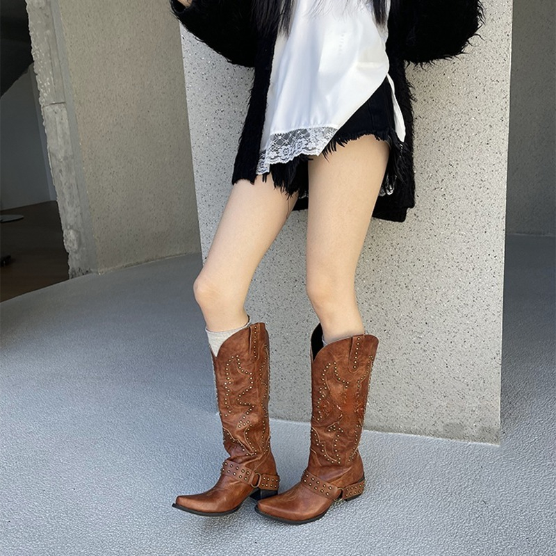 Autumn Winter Belt Buckle Rive - Winter Fashion Women Boots 리뷰 및 가격