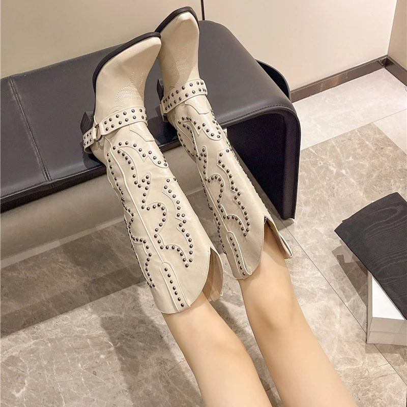 Autumn Winter Belt Buckle Rive - Winter Fashion Women Boots 리뷰 및 가격