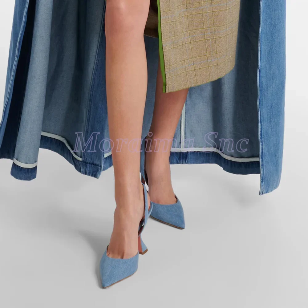 Denim Pointed Toe Sandals Wine - Women'S Fashion Summer 2025 리뷰 및 가격