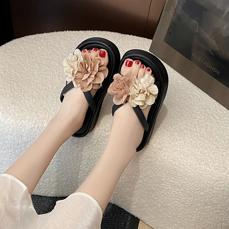 Two-Tone Floral Platform Sanda - Women'S Fashion Korea 리뷰 및 가격