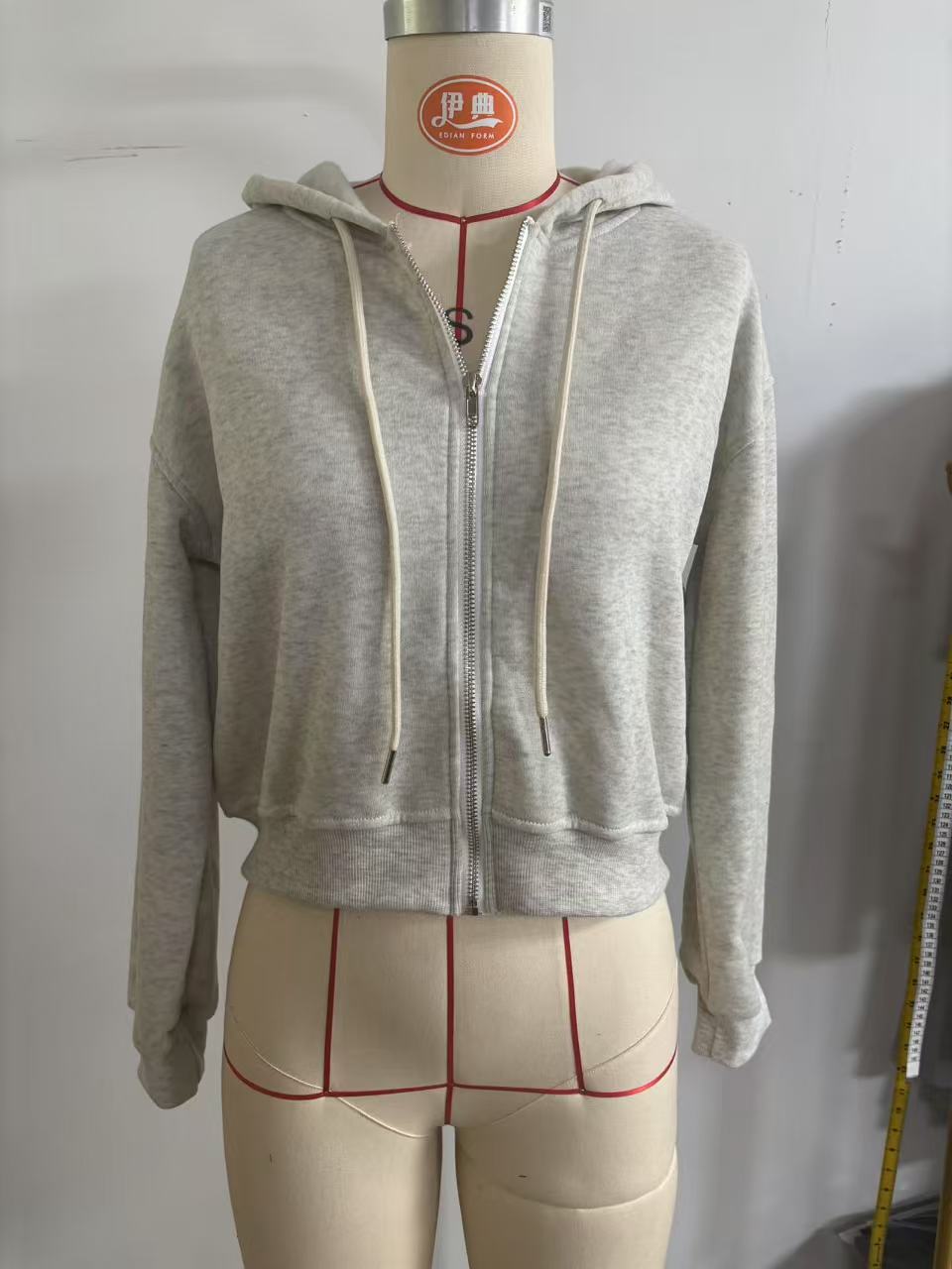 Women's Gray Cropped Zip Up Ho - Women'S Fashion Zip Hoodie 리뷰 및 가격