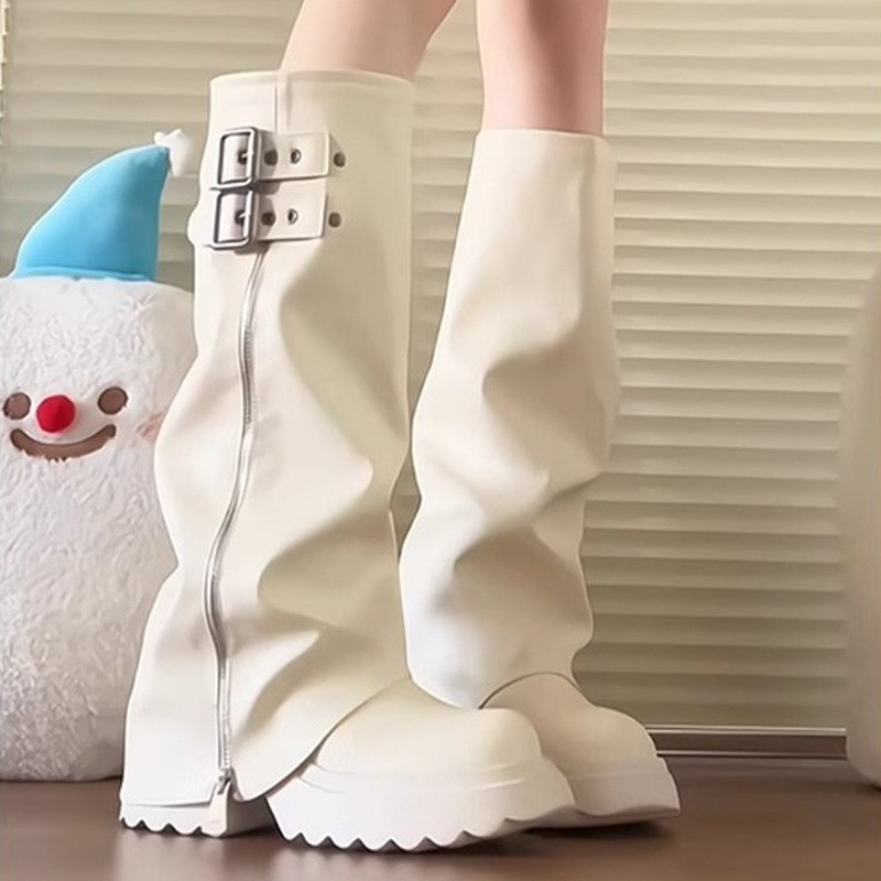 Punk Style Splicing Thick Bott - Winter Fashion Women Boots 리뷰 및 가격