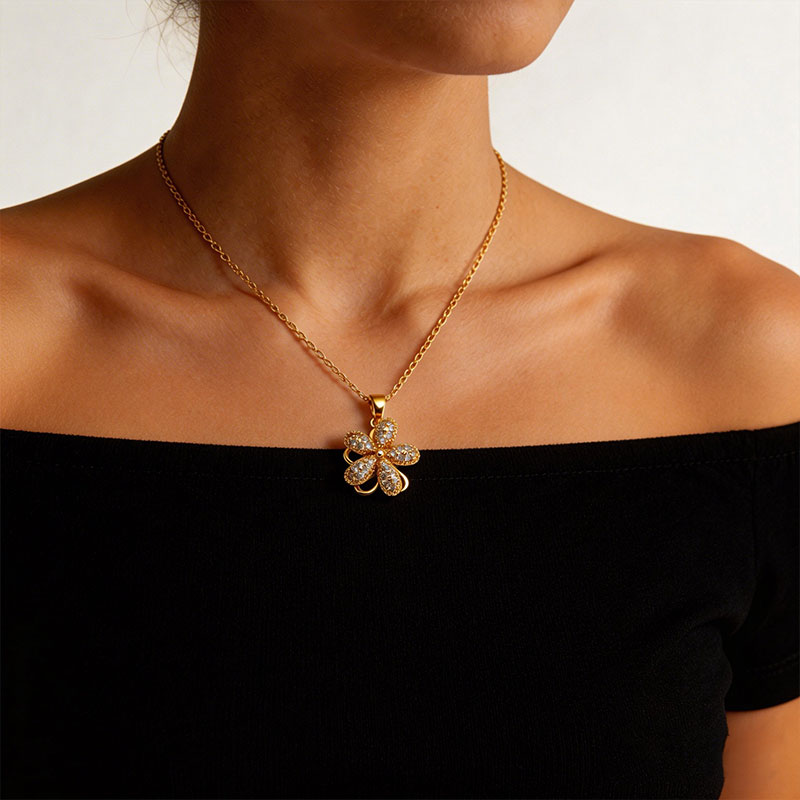 Flower Gilding Necklace Pendan - Women'S Fashion Gilded Age 리뷰 및 가격