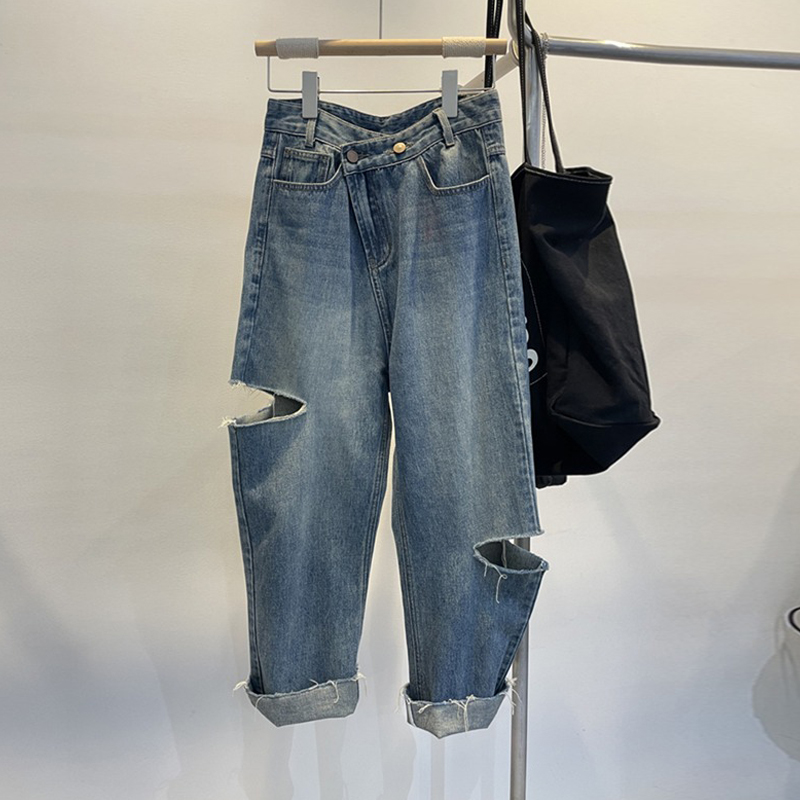Summer Women Ripped Jeans High - Women'S Fashion Korea 리뷰 및 가격
