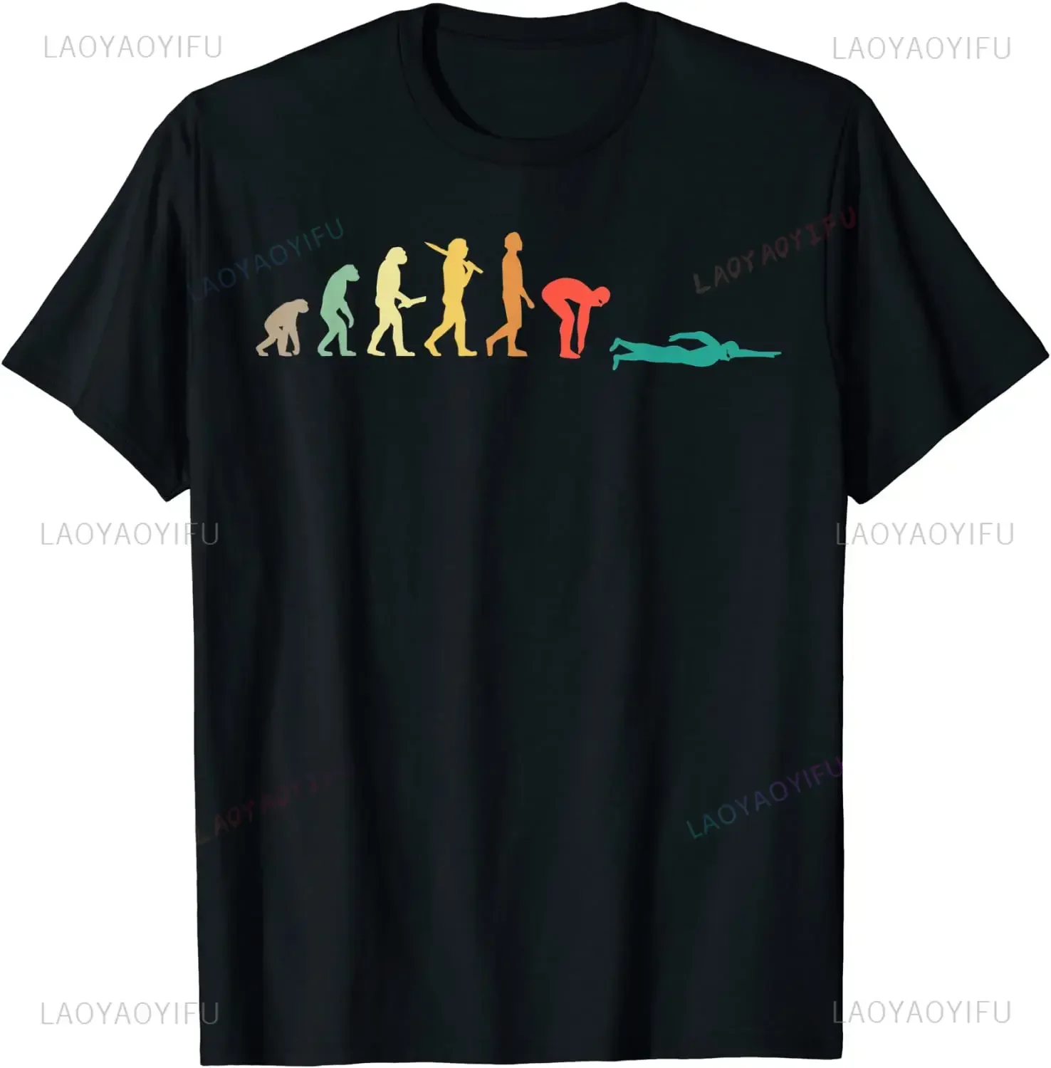 Retro Graphic Swimming Evoluti - Women'S Fashion Graphic Tees 리뷰 및 가격
