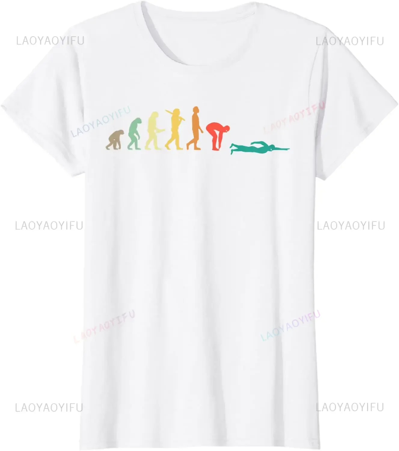 Retro Graphic Swimming Evoluti - Women'S Fashion Graphic Tees 리뷰 및 가격