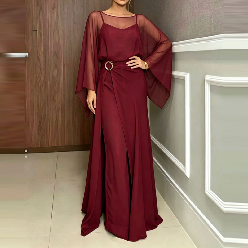 Elegant O-neck Cover Up Playsu - Women'S Fashion Vintage Off Shoulder Long Sleeve Jumpsuit 리뷰 및 가격