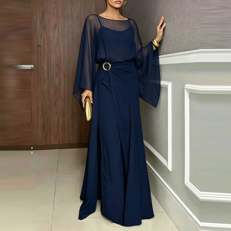 Elegant O-neck Cover Up Playsu - Women'S Fashion Vintage Off Shoulder Long Sleeve Jumpsuit 리뷰 및 가격