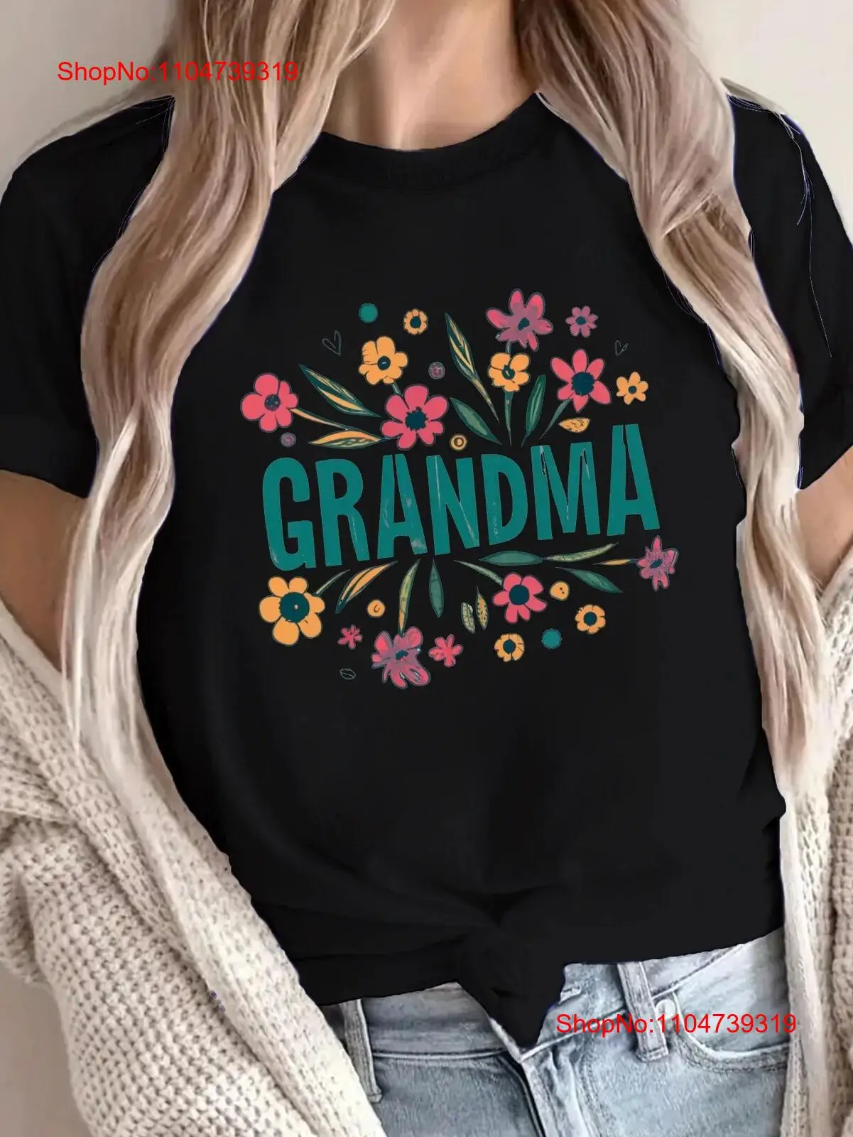 Funny Grandma Letter Print Cre - Women'S Fashion Graphic Tees 리뷰 및 가격