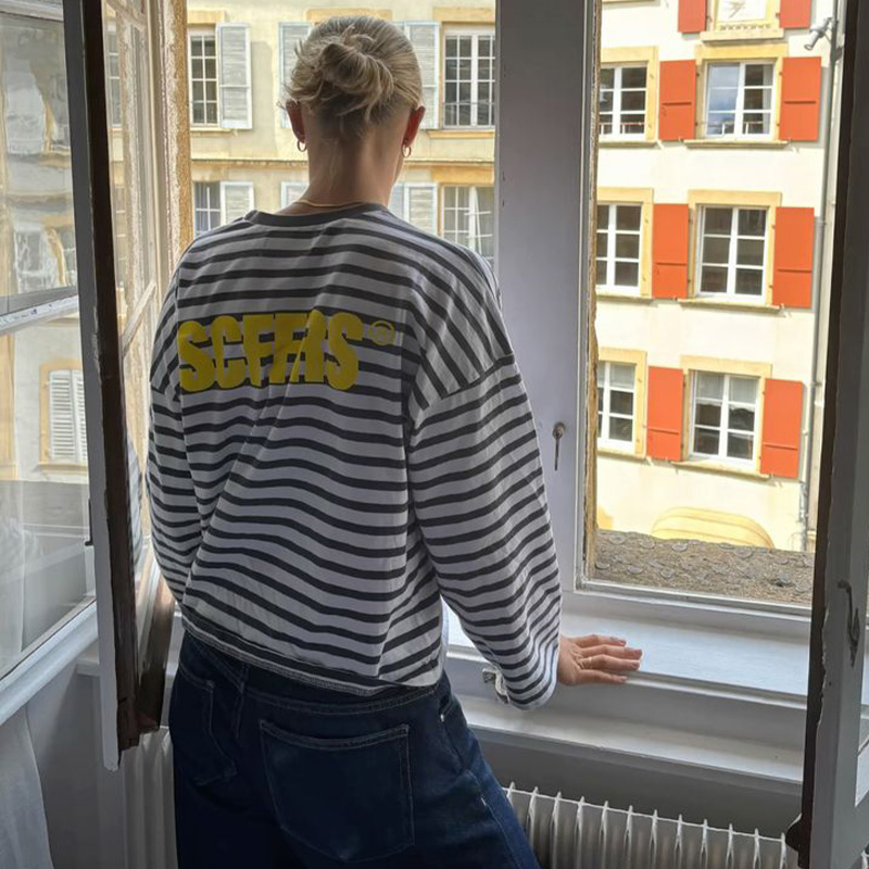 SCFFRS Striped Sweatshirt Tops - Women'S Fashion Trends 리뷰 및 가격