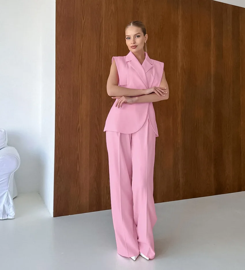 Pink Waistcoat Pants Suit Wome - Women'S Fashion Summer 2025 리뷰 및 가격