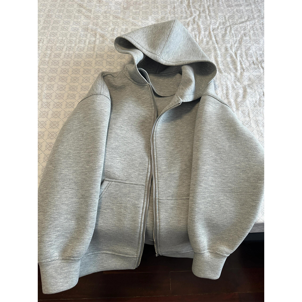 Women's Grey Hooded Coat Solid - Women'S Fashion Zip Hoodie 리뷰 및 가격