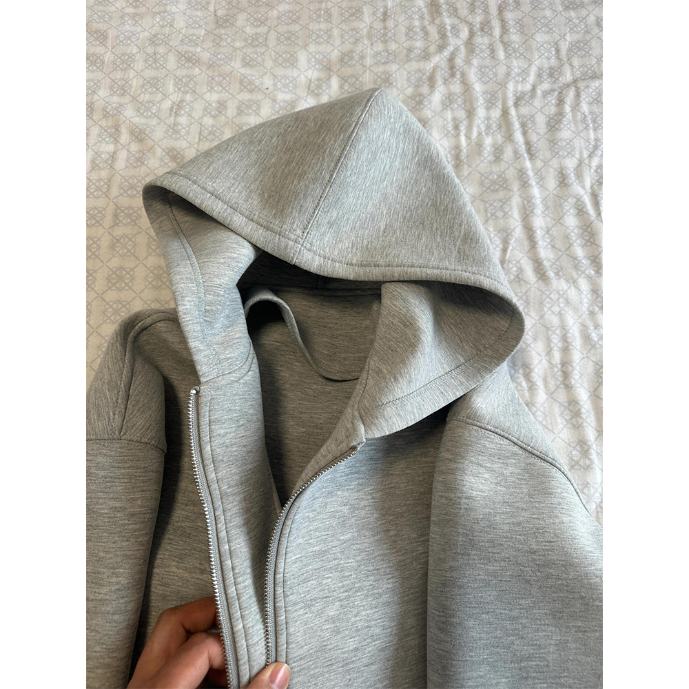 Women's Grey Hooded Coat Solid - Women'S Fashion Zip Hoodie 리뷰 및 가격