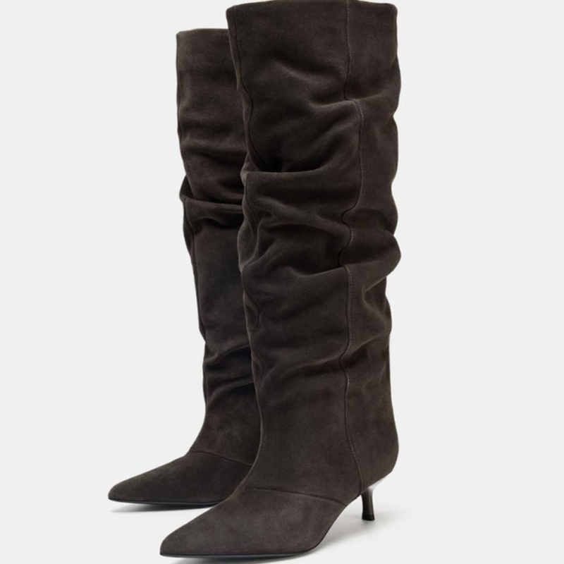 Suede Slouch Knee High Boots W - Winter Fashion Women Boots 리뷰 및 가격