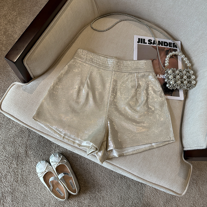 Gilding Fabric Loose Shorts Wo - Women'S Fashion Gilded Age 리뷰 및 가격